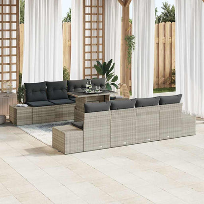 Havesofa Sæt Med Pude 9 Dele Polyrattan - Variant 3349148