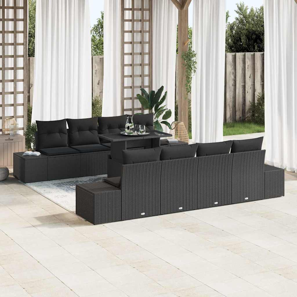 Havesofa Sæt Med Pude 9 Dele Polyrattan - Variant 3349149