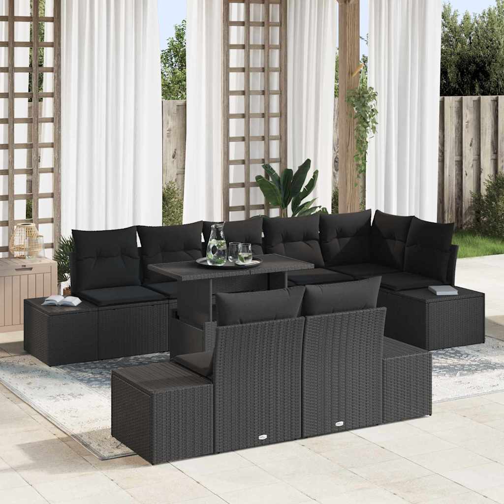 Havesofa Sæt Med Pude 9 Dele Polyrattan - Variant 3349209
