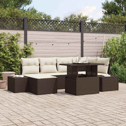 Havesofa Sæt 7 Stk. Og Polyrattan - Variant 3349214