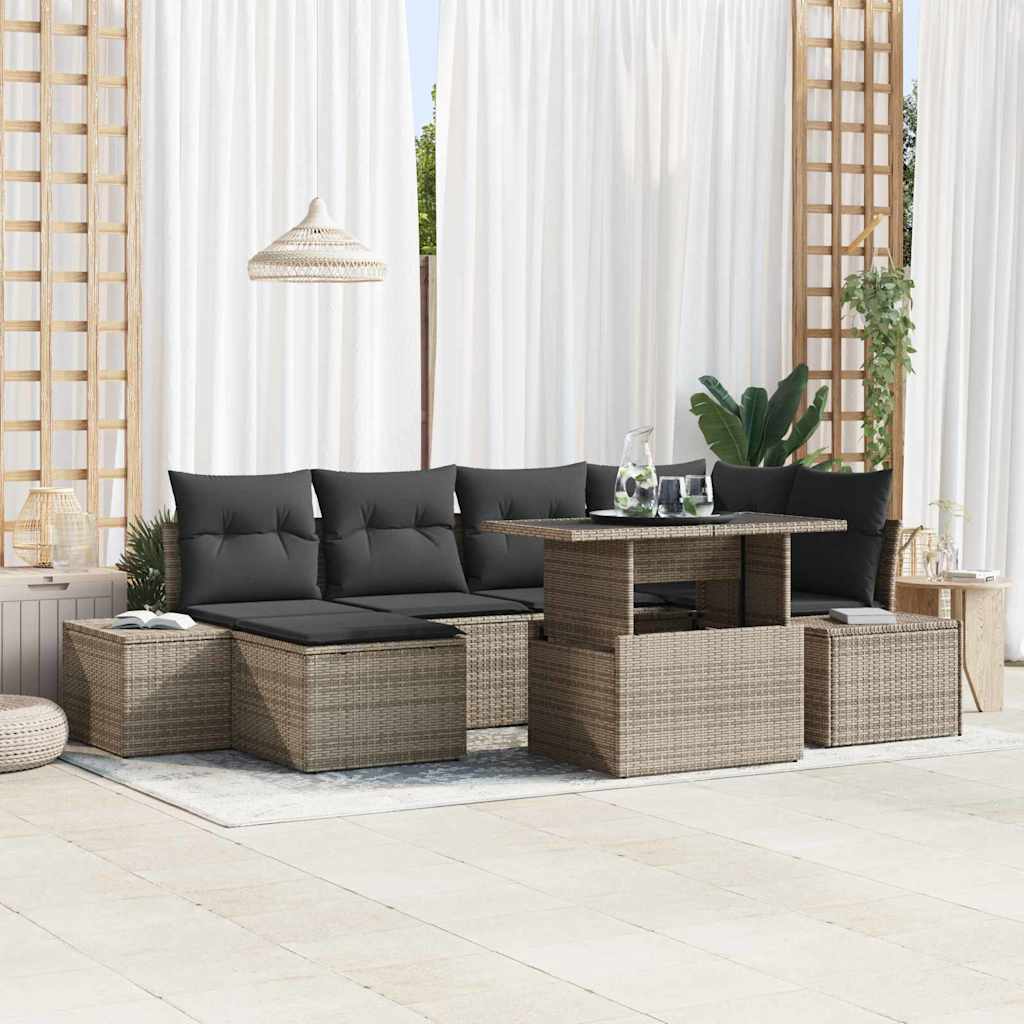 Havesofa Sæt 7 Stk. Og Polyrattan - Variant 3349215