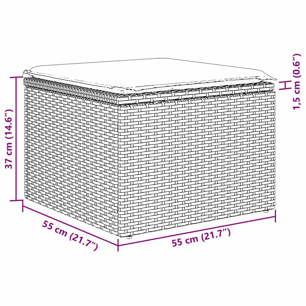 Havesofa Sæt 7 Stk. Og Polyrattan - Billede 14
