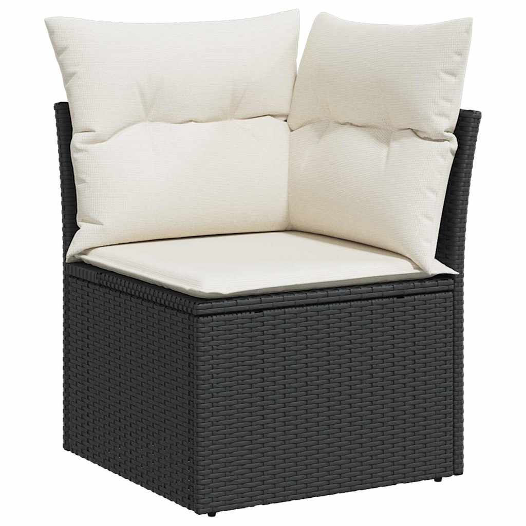 Havesofa Sæt 9 Stk. Sort Og Cream Polyrattan - Billede 7