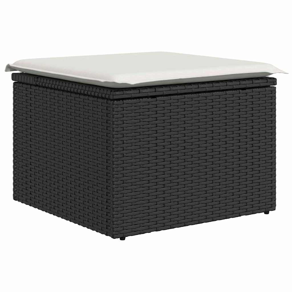 Havesofa Sæt 9 Stk. Sort Og Cream Polyrattan - Billede 8