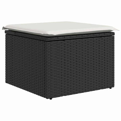Havesofa Sæt 9 Stk. Sort Og Cream Polyrattan - Billede 8