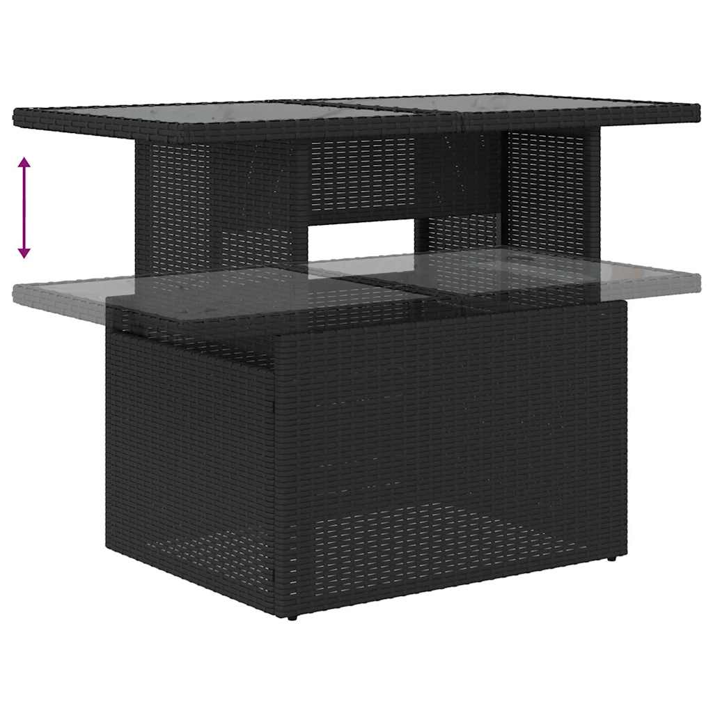 Havesofa Sæt 9 Stk. Sort Og Cream Polyrattan - Billede 11