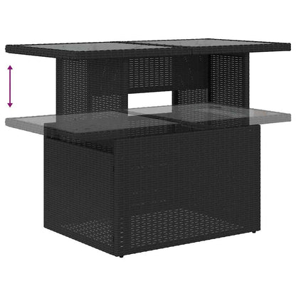Havesofa Sæt 9 Stk. Sort Og Cream Polyrattan - Billede 11