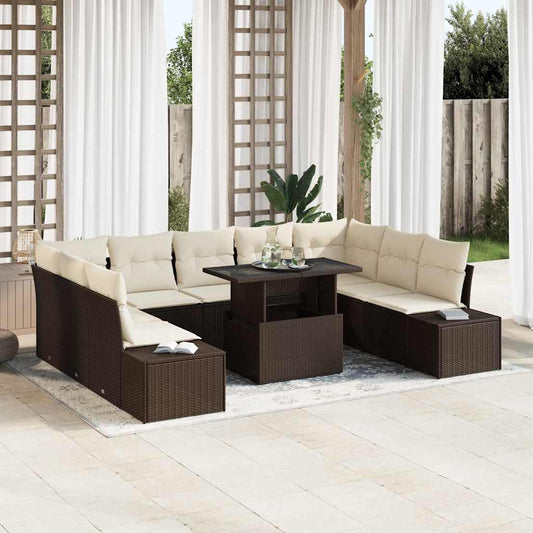 Havesofa Sæt 10 Stk. Polyrattan - Hovedbillede