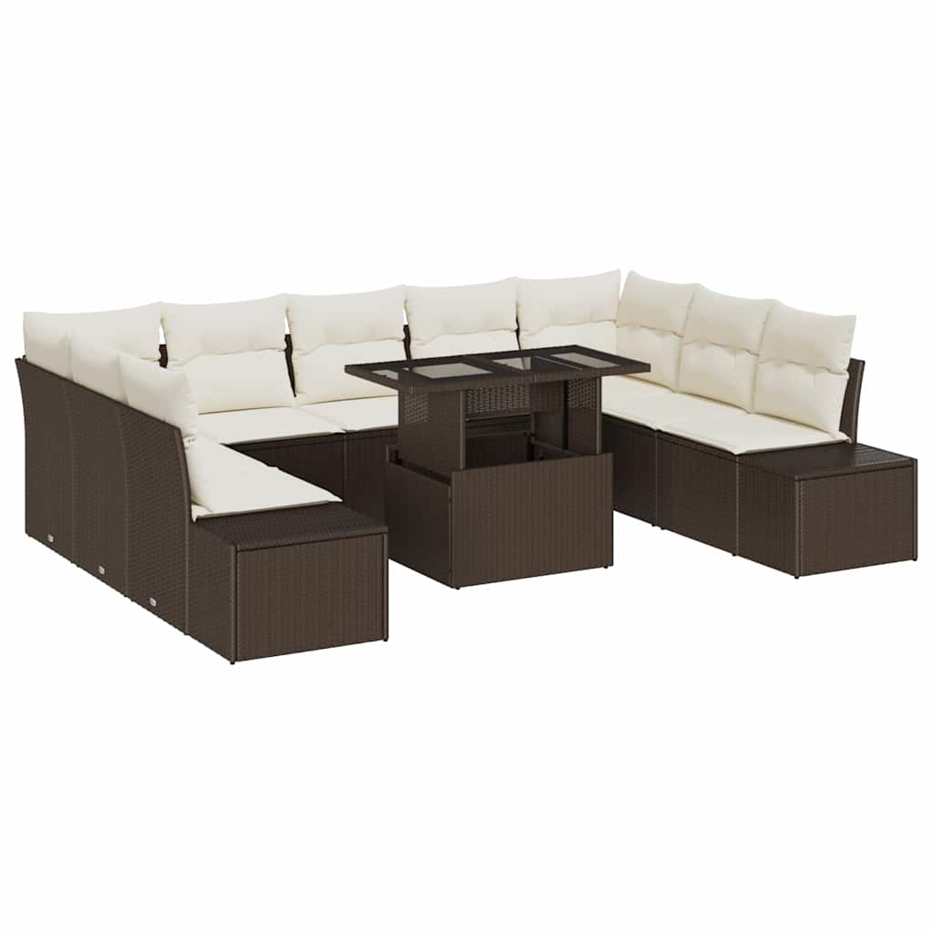Havesofa Sæt 10 Stk. Polyrattan - Billede 2