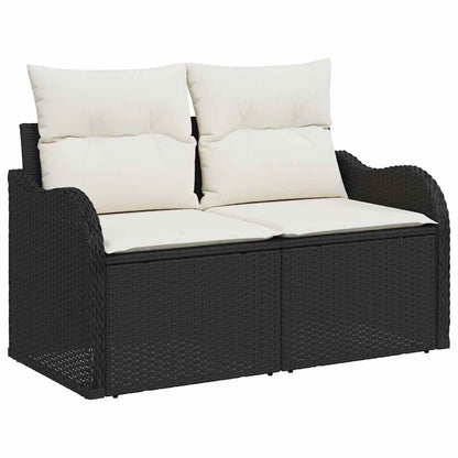 Havesofa Sæt 8 Stk. Sort Og Cream Polyrattan - Billede 4