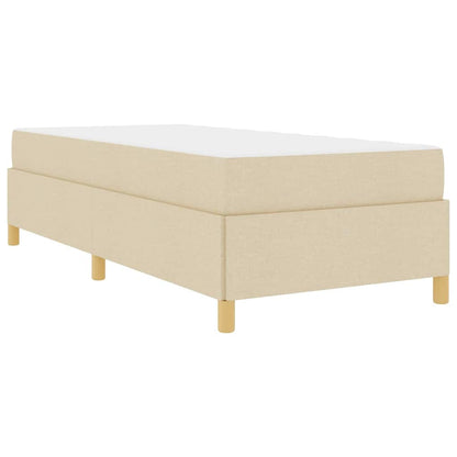 Box Spring Seng Med Madras Hvid Og Creme 90 X 190 Cm Stof - Billede 2