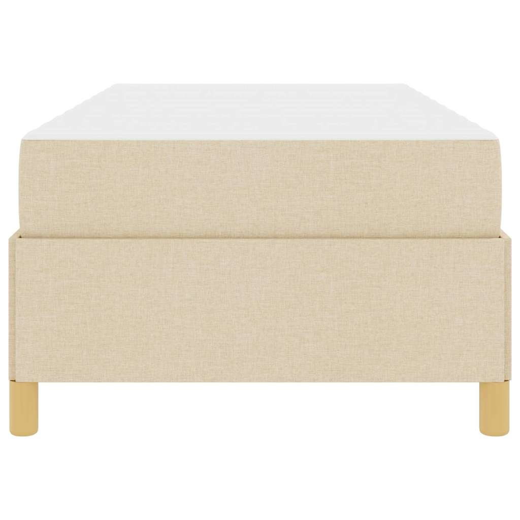 Box Spring Seng Med Madras Hvid Og Creme 90 X 190 Cm Stof - Billede 6