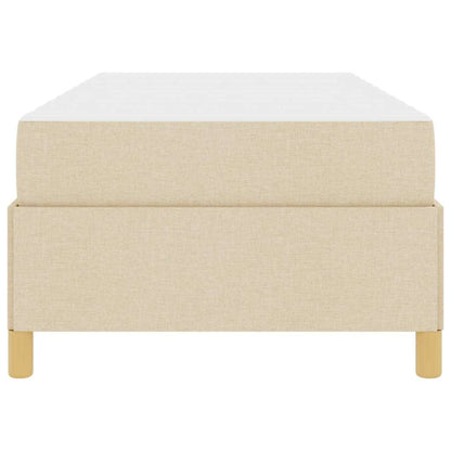 Box Spring Seng Med Madras Hvid Og Creme 90 X 190 Cm Stof - Billede 6