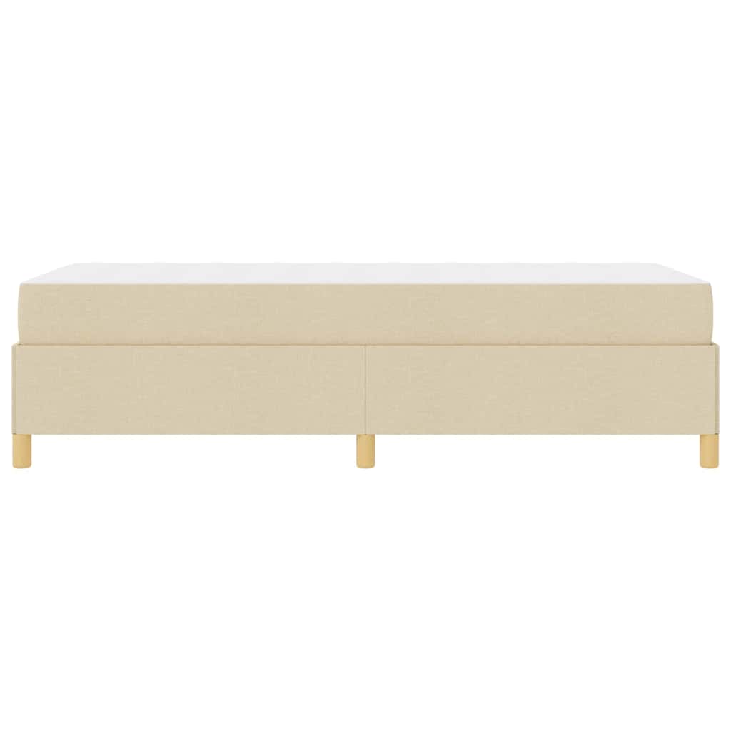 Box Spring Seng Med Madras Hvid Og Creme 90 X 190 Cm Stof - Billede 7