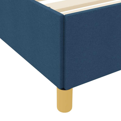 Box Spring Seng Med Madras Blå Og Hvid 90 X 190 Cm Stof - Billede 9