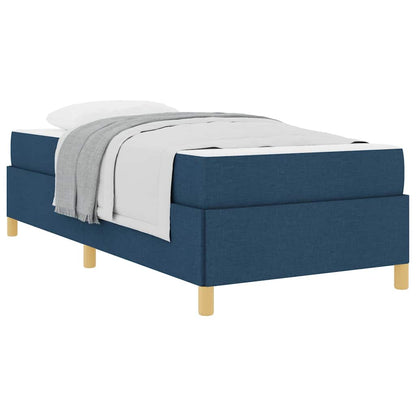 Box Spring Seng Med Madras Blå Og Hvid 90 X 190 Cm Stof - Billede 3