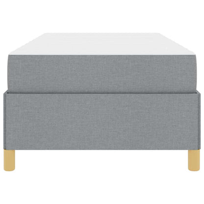 Box Spring Seng Lys Grå Og Hvid Og Lys Grå 90 X 200 Cm Stof - Billede 6