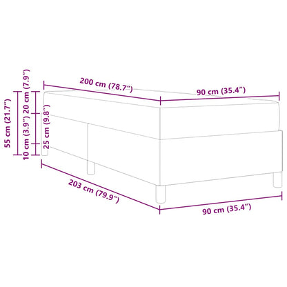 Box Spring Seng Med Madras Taupe Og Hvid 90 X 200 Cm Stof - Billede 12