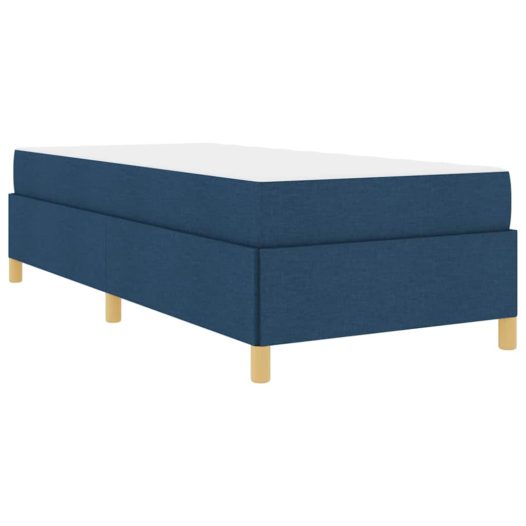 Box Spring Seng Med Madras Blå Og Hvid 90 X 200 Cm Stof - Billede 2