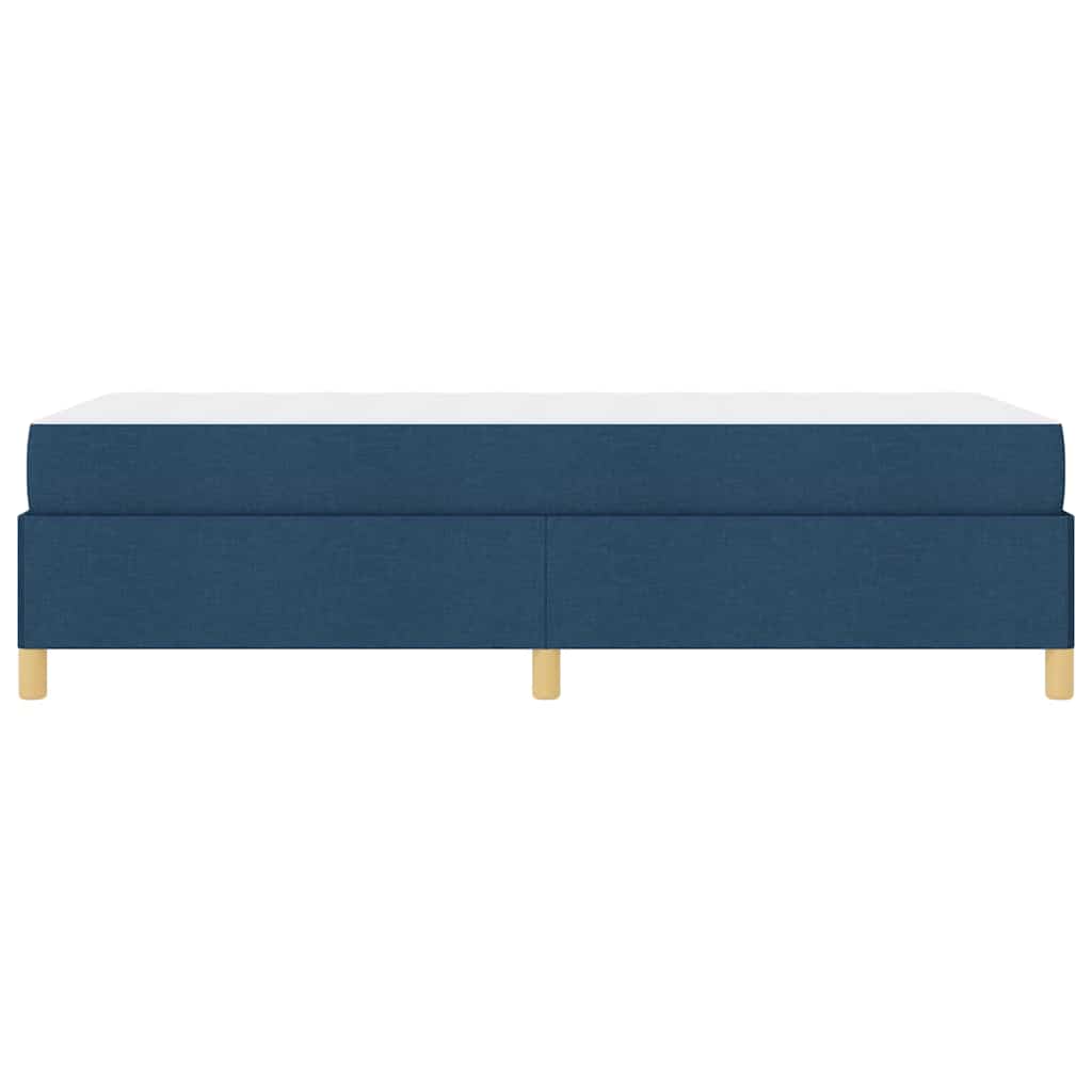 Box Spring Seng Med Madras Blå Og Hvid 90 X 200 Cm Stof - Billede 7