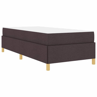 Box Spring Seng Med Madras Mørkebrun Og Hvid 100 X 200 Cm Stof - Billede 2