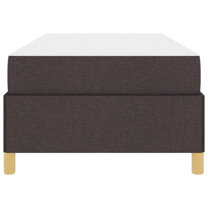 Box Spring Seng Med Madras Mørkebrun Og Hvid 100 X 200 Cm Stof - Billede 6
