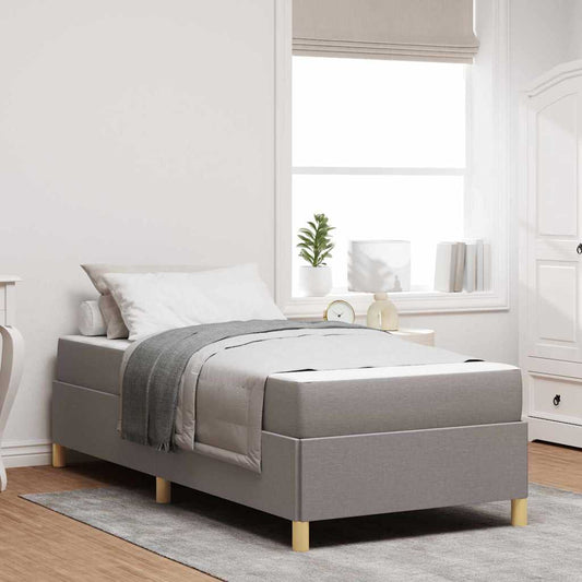 Box Spring Seng Taupe Og Beige Og Hvid 100 X 200 Cm Stof - Hovedbillede