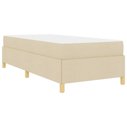 Box Spring Seng Med Madras Hvid Og Creme 100 X 200 Cm Stof - Billede 8