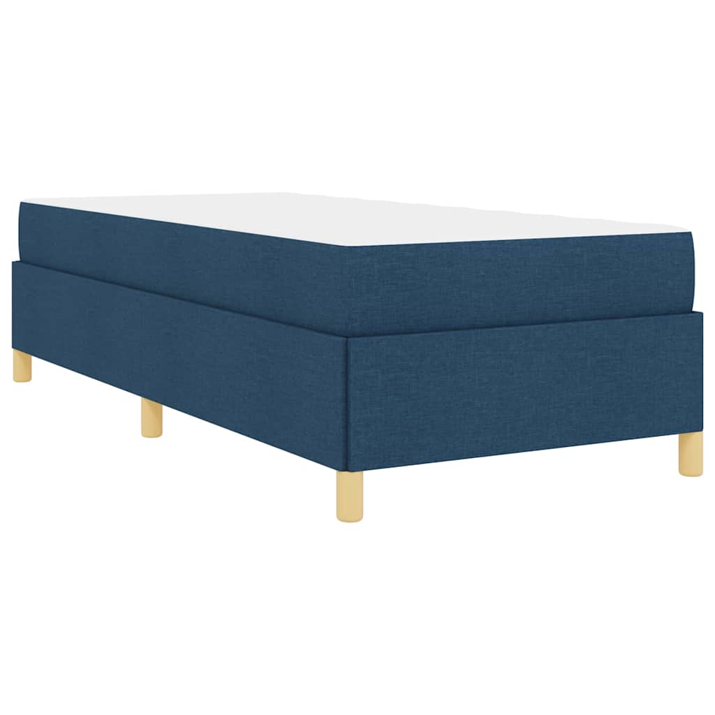 Box Spring Seng Med Madras Blå Og Hvid 100 X 200 Cm Skum - Billede 8