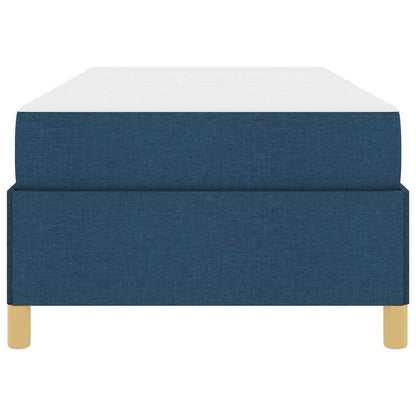 Box Spring Seng Med Madras Blå Og Hvid 100 X 200 Cm Skum - Billede 6