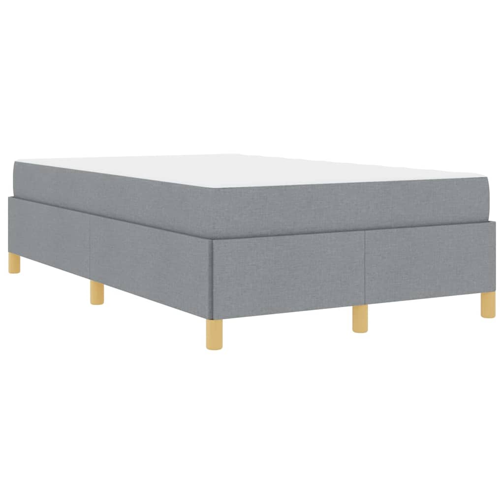 Box Spring Seng Med Madras Lysegrå Og Hvid 120 X 190 Cm Stof - Billede 2