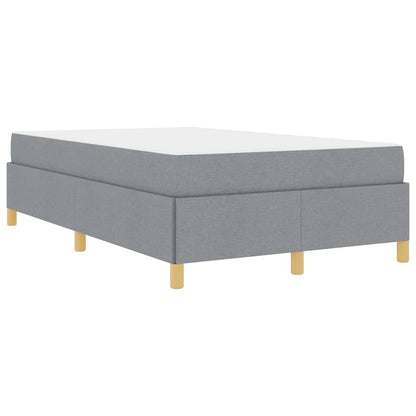 Box Spring Seng Med Madras Lysegrå Og Hvid 120 X 190 Cm Stof - Billede 2