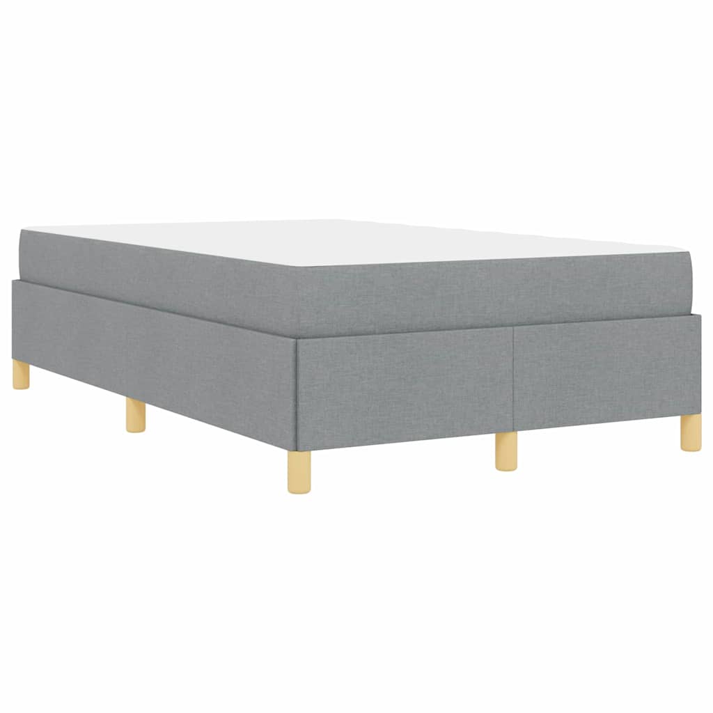 Box Spring Seng Med Madras Lysegrå Og Hvid 120 X 190 Cm Stof - Billede 8