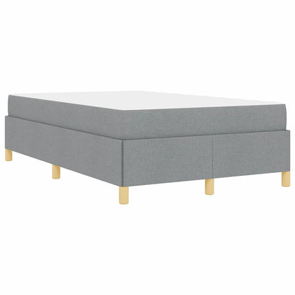 Box Spring Seng Med Madras Lysegrå Og Hvid 120 X 190 Cm Stof - Billede 8