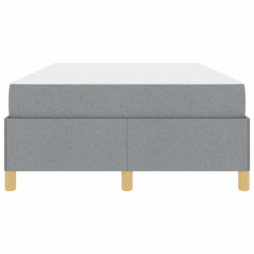 Box Spring Seng Med Madras Lysegrå Og Hvid 120 X 190 Cm Stof - Billede 6