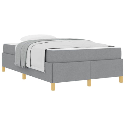 Box Spring Seng Med Madras Lysegrå Og Hvid 120 X 190 Cm Stof - Billede 3