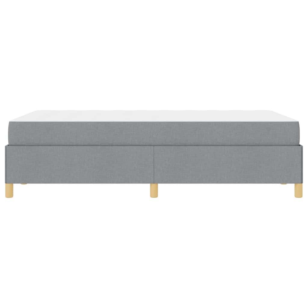 Box Spring Seng Med Madras Lysegrå Og Hvid 120 X 190 Cm Stof - Billede 7