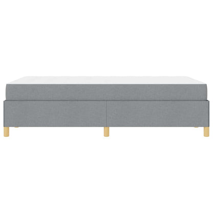 Box Spring Seng Med Madras Lysegrå Og Hvid 120 X 190 Cm Stof - Billede 7