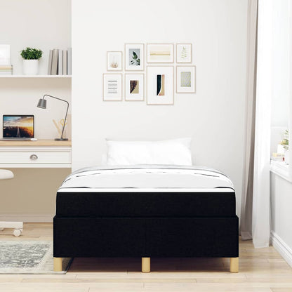 Box Spring Seng Sort Og Hvid Og Sort 120 X 190 Cm Stof - Billede 4