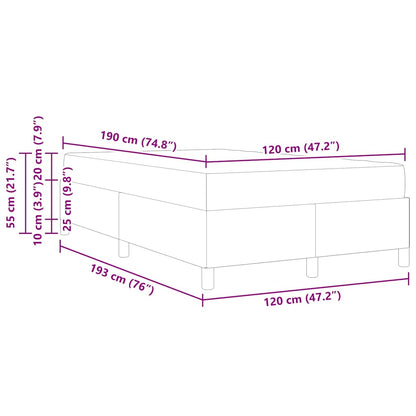 Box Spring Seng Sort Og Hvid Og Sort 120 X 190 Cm Stof - Billede 12