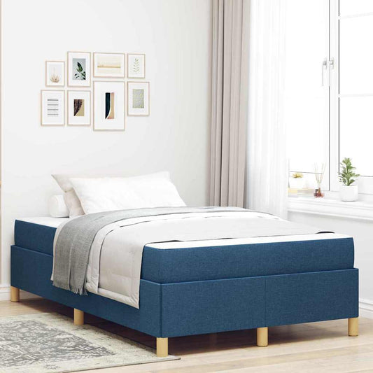 Box Spring Seng Med Madras Blå 120 X 190 Cm Stof - Hovedbillede