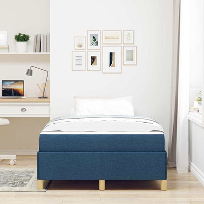 Box Spring Seng Med Madras Blå 120 X 190 Cm Stof - Billede 4