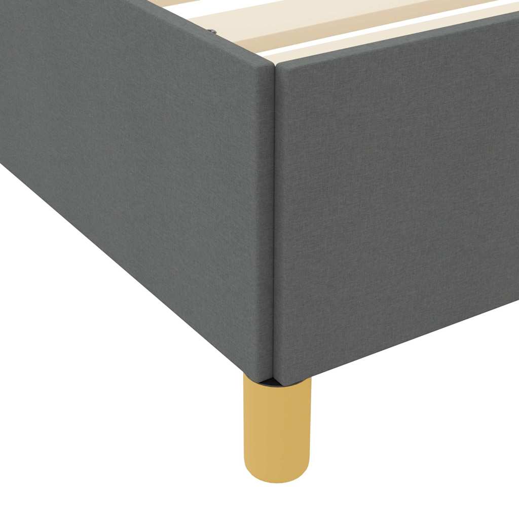 Box Spring Seng Mørkegrå Og Hvid Og Mørkegrå 120 X 200 Cm Stof - Billede 9