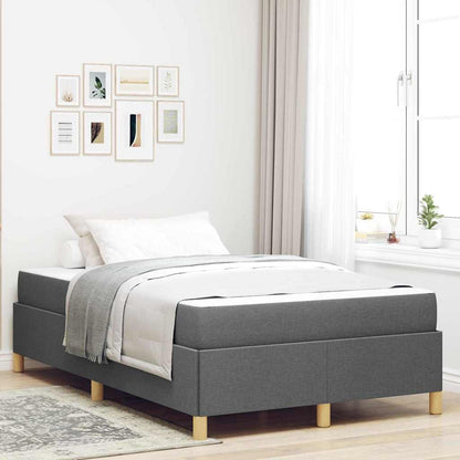 Box Spring Seng Mørkegrå Og Hvid Og Mørkegrå 120 X 200 Cm Stof - Hovedbillede