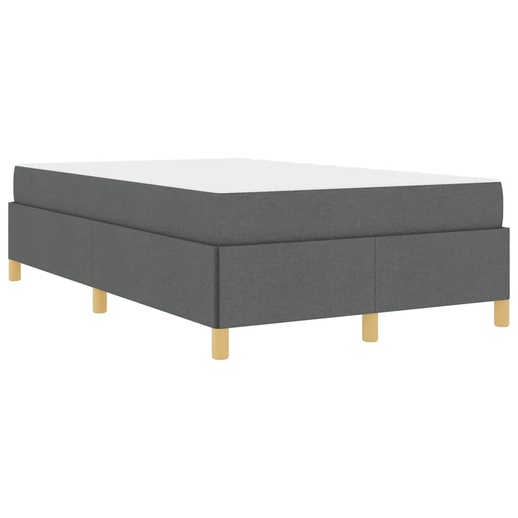 Box Spring Seng Mørkegrå Og Hvid Og Mørkegrå 120 X 200 Cm Stof - Billede 2