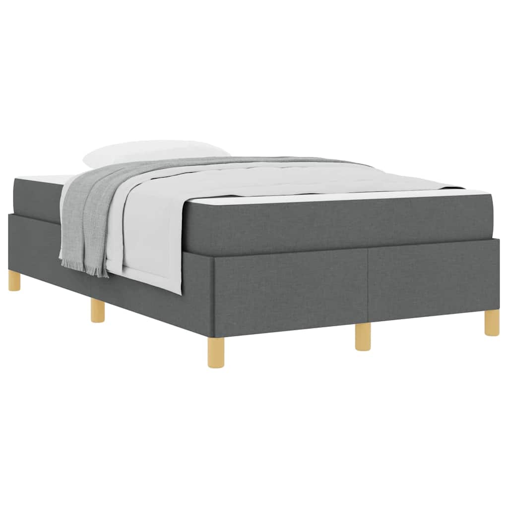 Box Spring Seng Mørkegrå Og Hvid Og Mørkegrå 120 X 200 Cm Stof - Billede 3