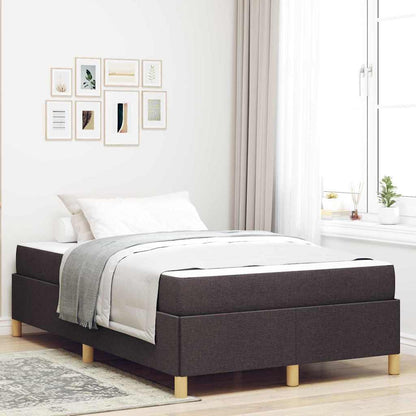 Box Spring Seng Hvid Og Mørkebrun 120 X 200 Cm Polyester - Hovedbillede