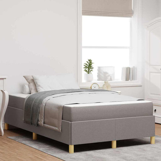 Box Spring Seng Med Madras Taupe Og Hvid 120 X 200 Cm Stof - Hovedbillede