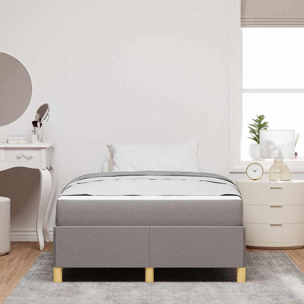 Box Spring Seng Med Madras Taupe Og Hvid 120 X 200 Cm Stof - Billede 4