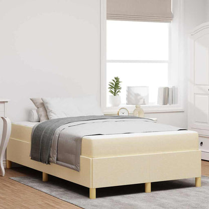 Box Spring Seng Med Madras Creme Og Hvid 120 X 200 Cm Stof - Hovedbillede
